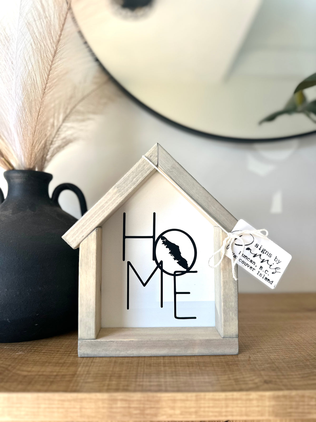 House shaped home sign