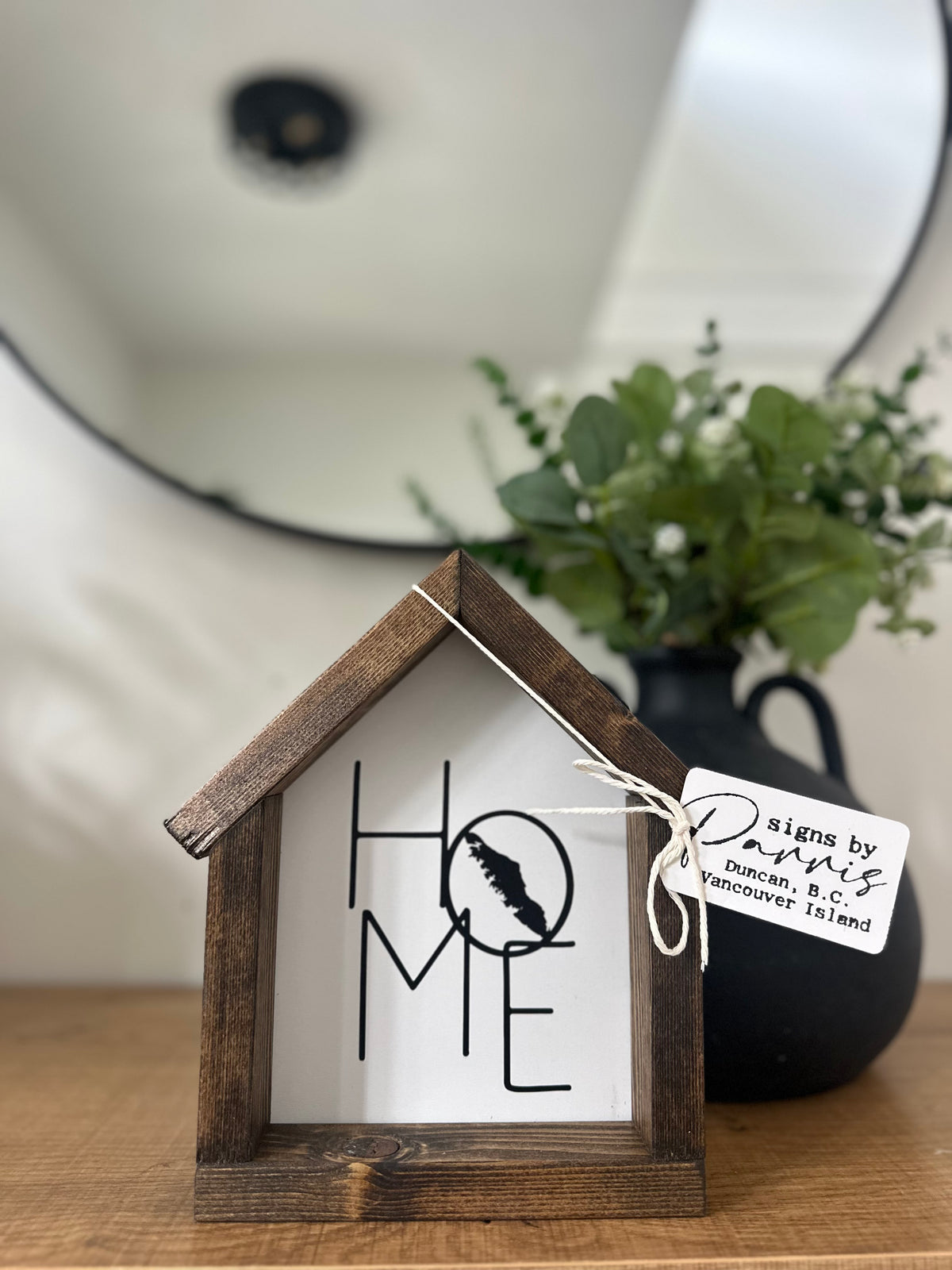 House shaped home sign