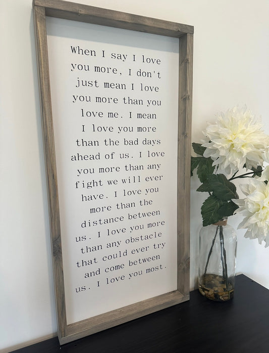 When I say I love you