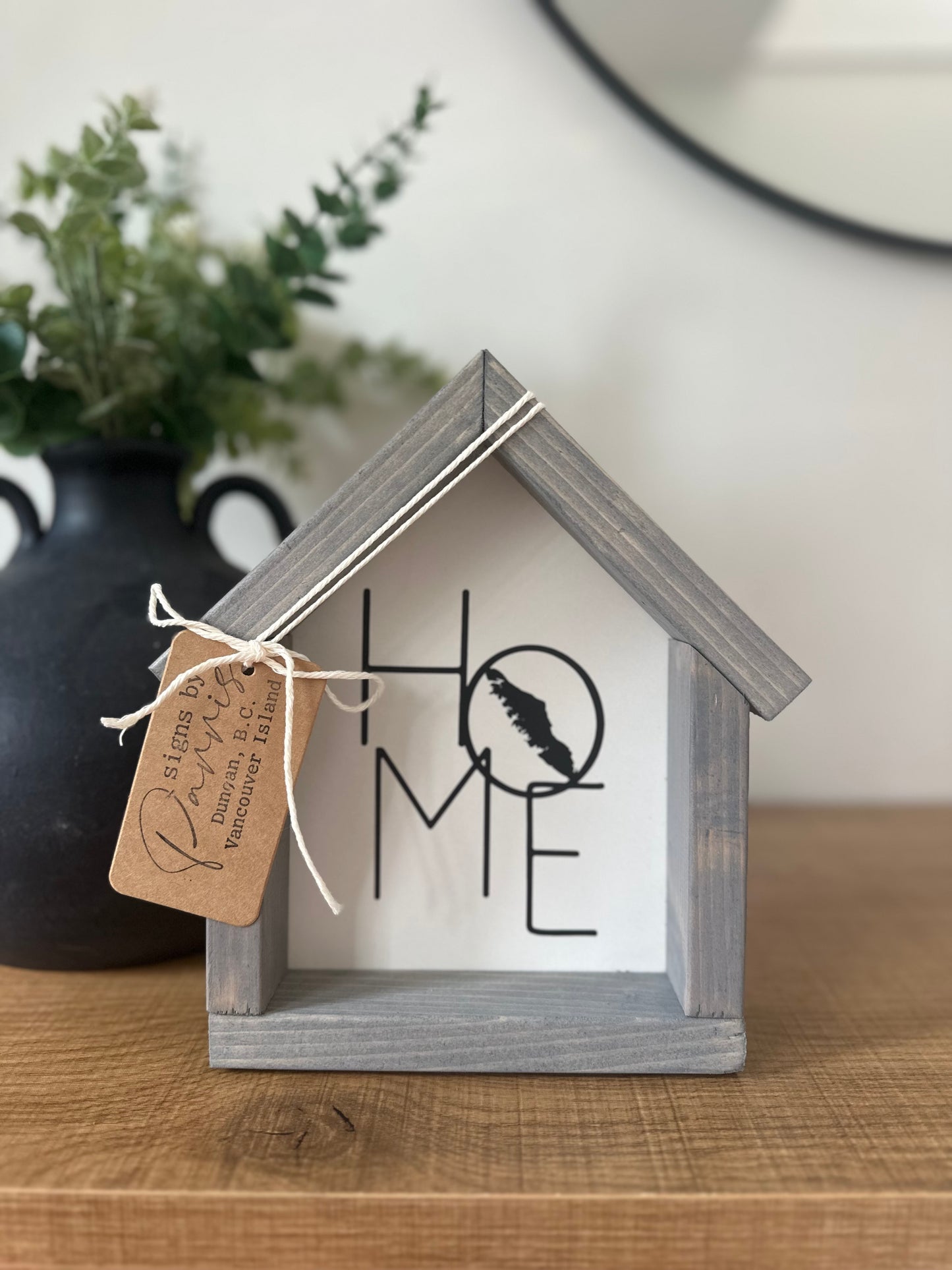 House shaped home sign