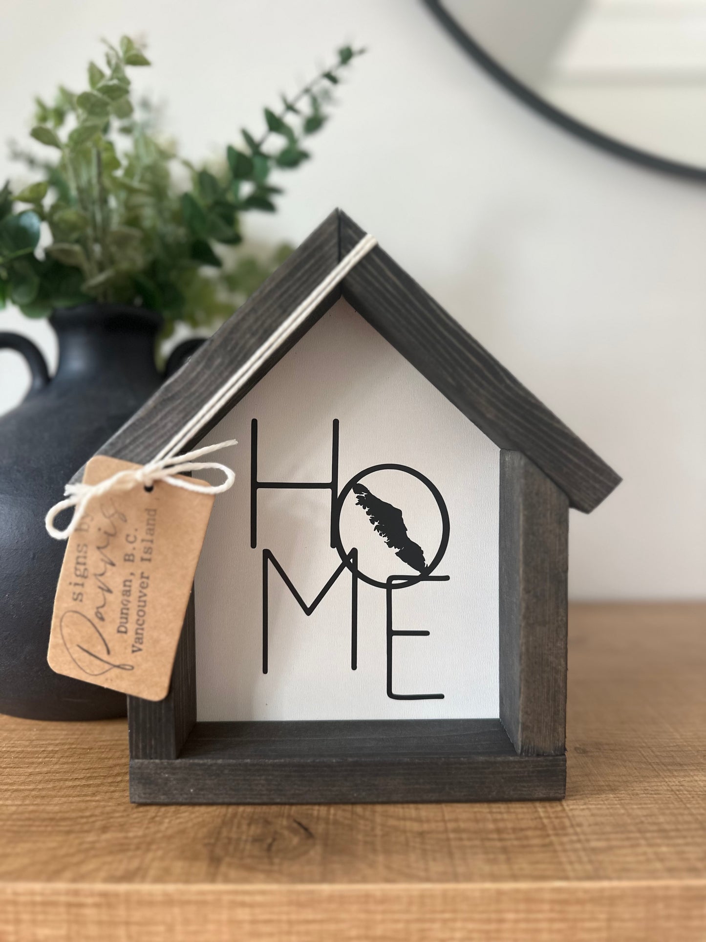 House shaped home sign
