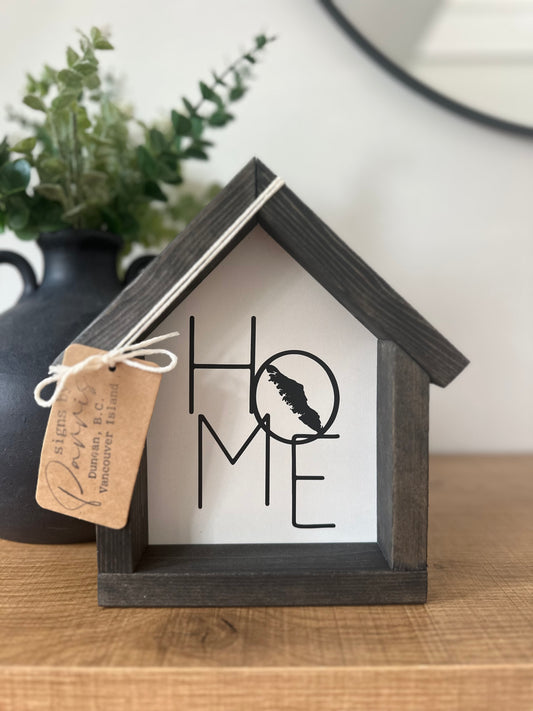 House shaped home sign
