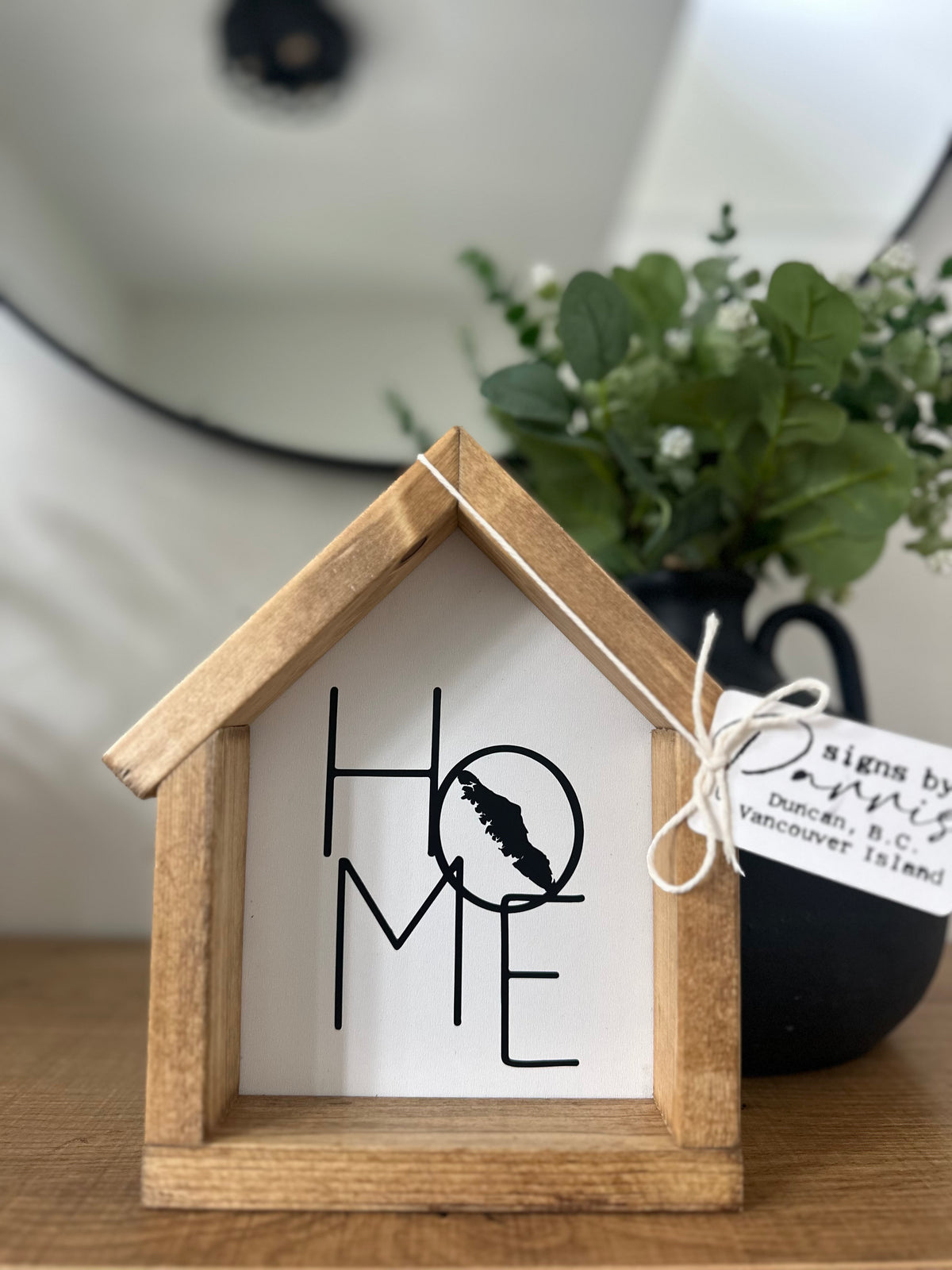 House shaped home sign
