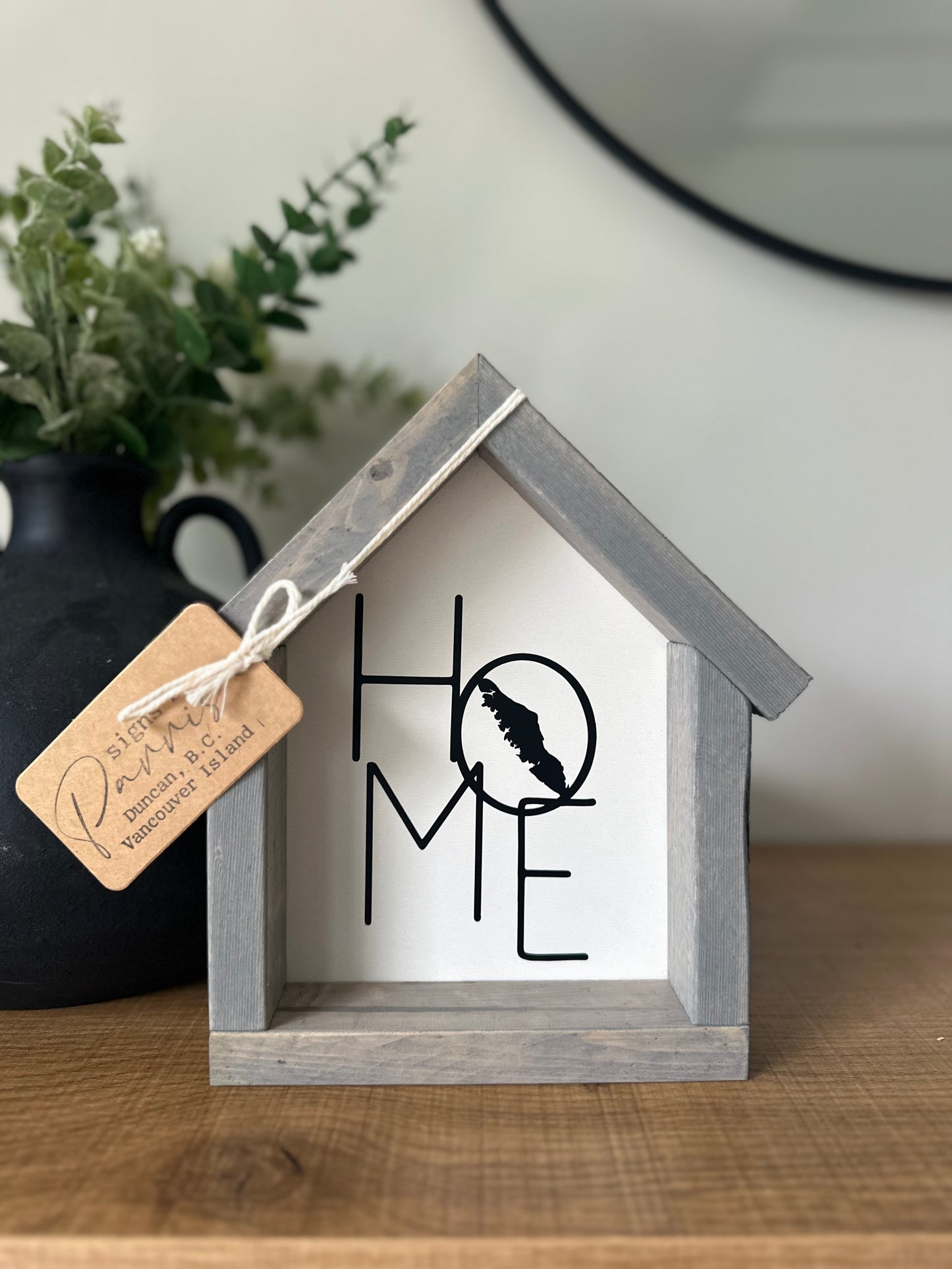 House shaped home sign